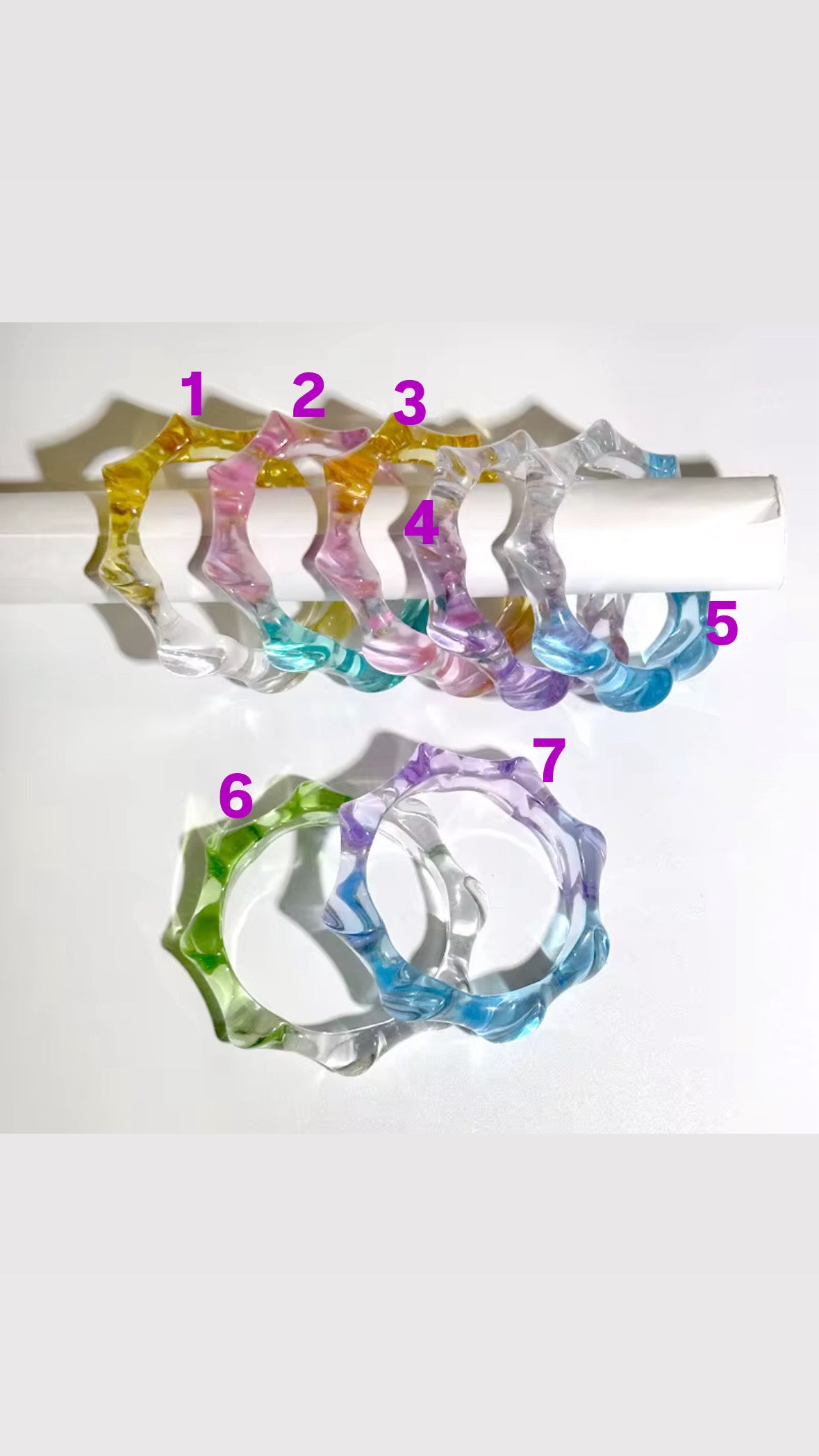 Wave Pop Bangles- Translucent Wavy Resin Bangles