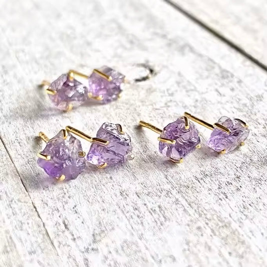 Mystic Mini Amethyst Studs